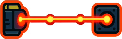 Heat laser 2d game.
In-Game asset.  2d.  High contrast.  No shadows