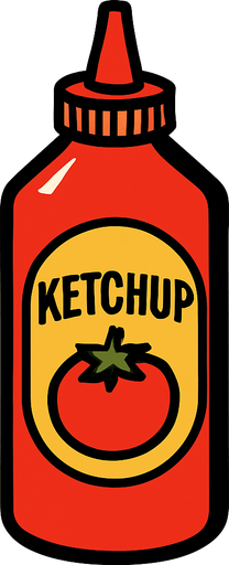 ketchup.
2d.  High contrast.  No shadows