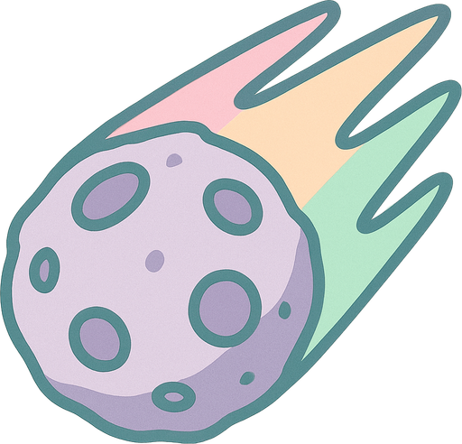 Метеорит без огня пастельные цвета
In-Game asset.  2d.  High contrast.  No shadows