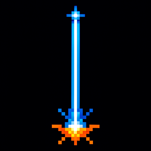 Arcade style shot down laser.
In-Game asset.  2d.  High contrast.  No shadows