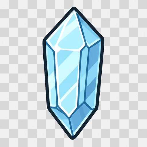 cristal transparente.
In-Game asset.  2d.  High contrast.  No shadows