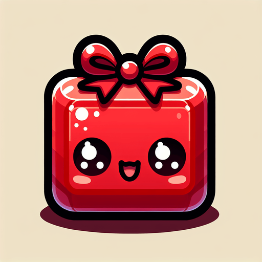 Perfectly square red Christmas decoration. Cartoon. Cute art style