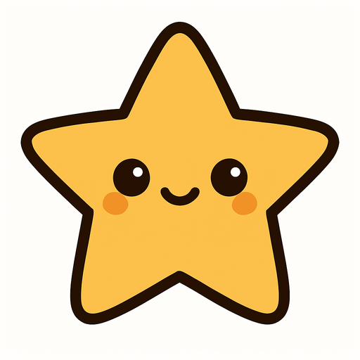 crea una estrella dorada kawai y simple.
In-Game asset.  2d.  High contrast.  No shadows