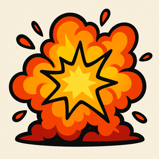 explosion.
In-Game asset.  2d.  High contrast.  No shadows