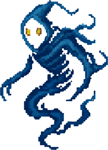 Air wisp character dark souls style 2d pixel art.
In-Game asset.  2d.  High contrast.  No shadows