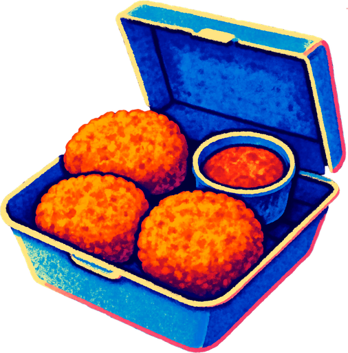 Fish cakes in a to go box.