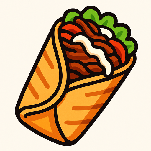 Döner Shavurma.
In-Game asset.  2d.  High contrast.  No shadows