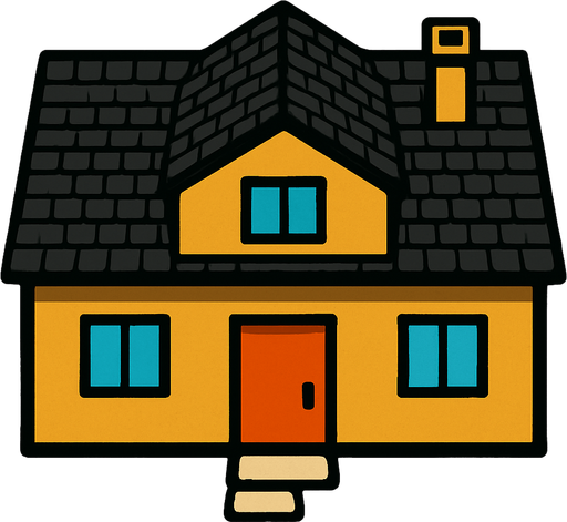 Top view of a house.
In-Game asset.  2d.  High contrast.  No shadows