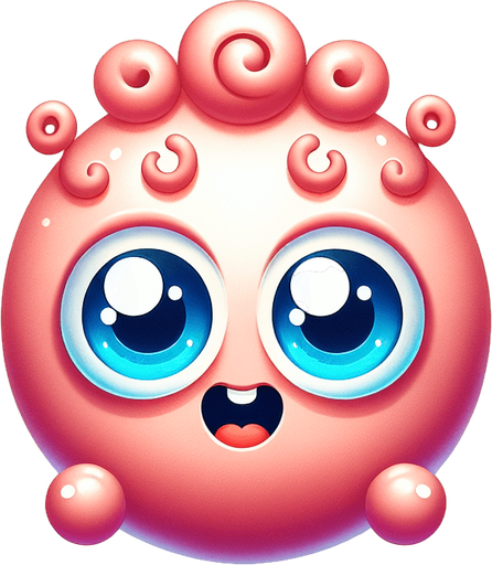 Design a round icon featuring Jigglypuff from Pokémon.