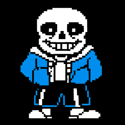sans  undertale.
In-Game asset.  2d.  High contrast.  No shadows