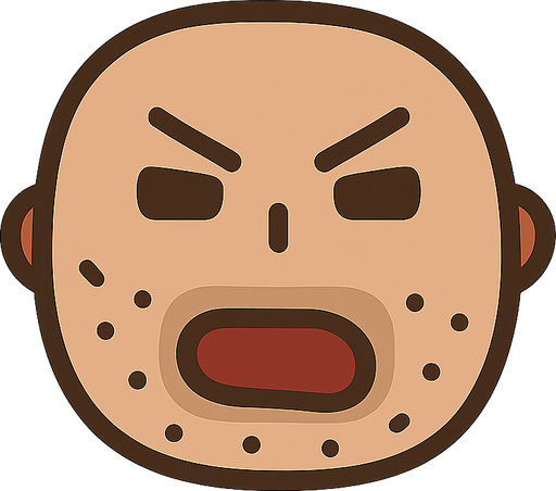 Face. No background. Transparent background. Blank background. No shadows. 2d. In-Game asset. flat
