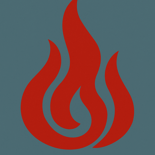 Símbolo del fuego color rojo