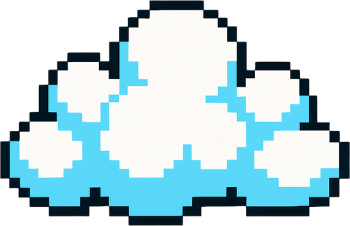 Creame una nubes pixelar.
In-Game asset.  2d.  High contrast.  No shadows