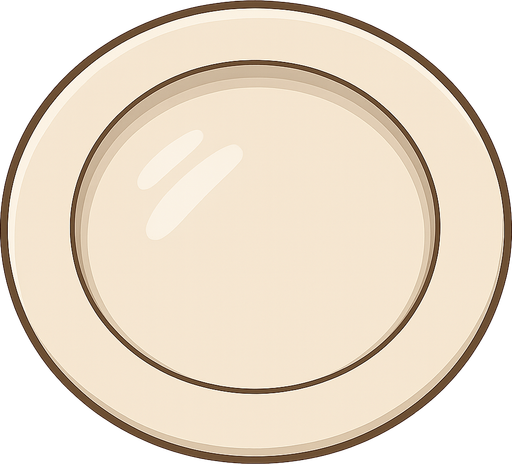 empty plate. No background. Transparent background. Blank background. No shadows. 2d. In-Game asset. flat
