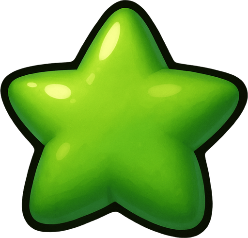 bright green fat star.
In-Game asset