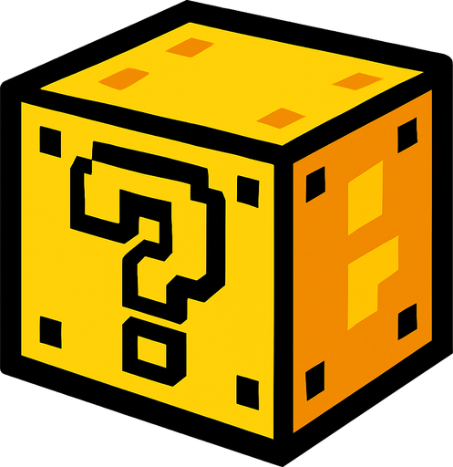 Lucky block.
In-Game asset.  2d.  High contrast.  No shadows
