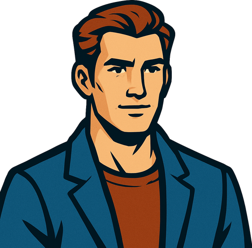 handsome man.
In-Game asset.  2d.  High contrast.  No shadows