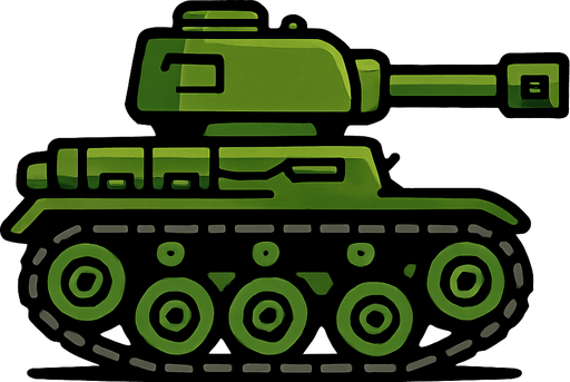 Yandan bakış tank.
In-Game asset.  2d.  High contrast.  No shadows