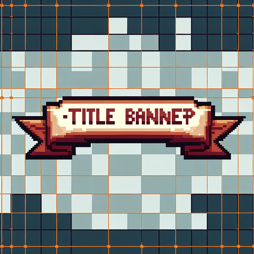 pixel art of an empty title banner.
Single Game Texture. In-Game asset. 2d. Blank background. High contrast. No shadows.
