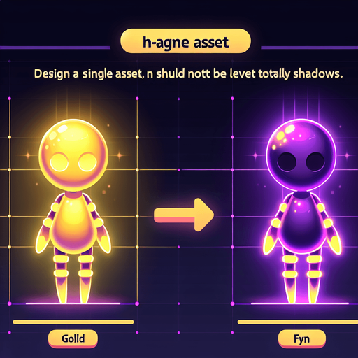 Doll fyn glowing yellow and purple.
Single Game Texture. In-Game asset. 2d. Blank background. High contrast. No shadows.