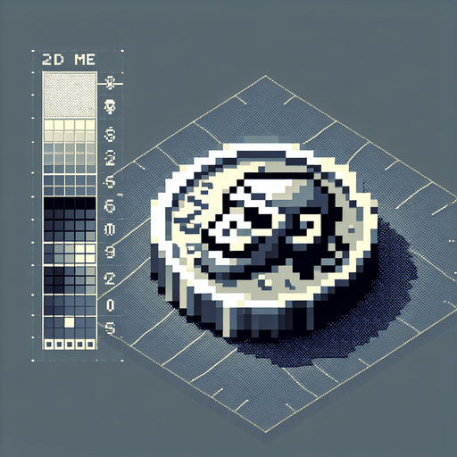 isometric silver coin with a pirate monkey face. pirate themed. pixelated. 8 bit. viewed from the top as if the coin is resting flat..
Single Game Texture. In-Game asset. 2d. Blank background. High contrast. No shadows.