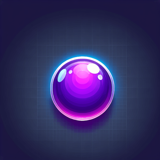 Purple laser ball. Bubble shooter game. Powerup ball.
Single Game Texture. In-Game asset. 2d. Blank background. High contrast. No shadows.