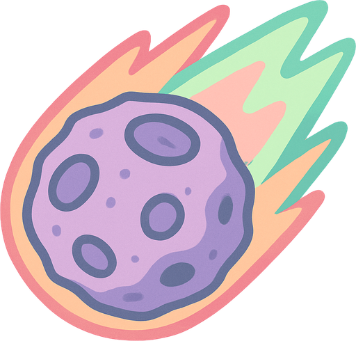 Метеорит без огня пастельные цвета
In-Game asset.  2d.  High contrast.  No shadows