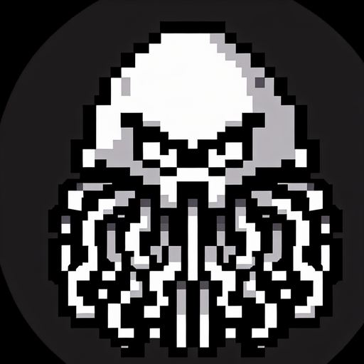 2d 16 bit image  classic image evil
 jellyfish.
Single Game Texture.  In-Game asset.  2d.  Blank background.  High contrast.  No shadows