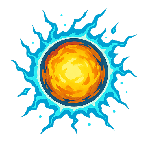 Energy ball.
Single Game Texture.  In-Game asset.  2d.  Blank background.  High contrast.  No shadows