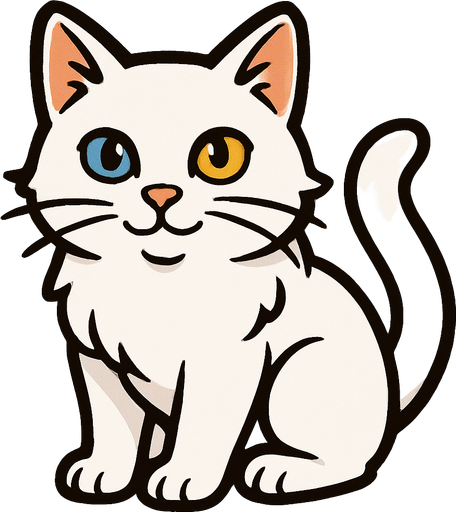 tatlı van kedisi.
In-Game asset.  2d.  High contrast.  No shadows