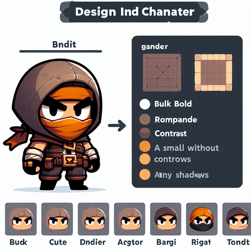 chibi anger bulk and bold guy tomb raider bandit.
Single Game Texture.  In-Game asset.  2d.  Blank background.  High contrast.  No shadows
