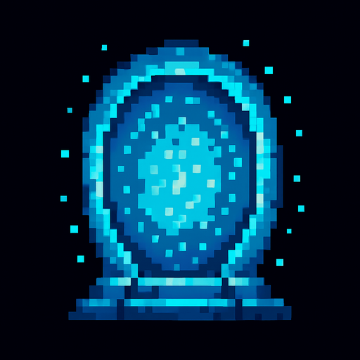 portal de pixeles de luz.
In-Game asset.  2d.  High contrast.  No shadows