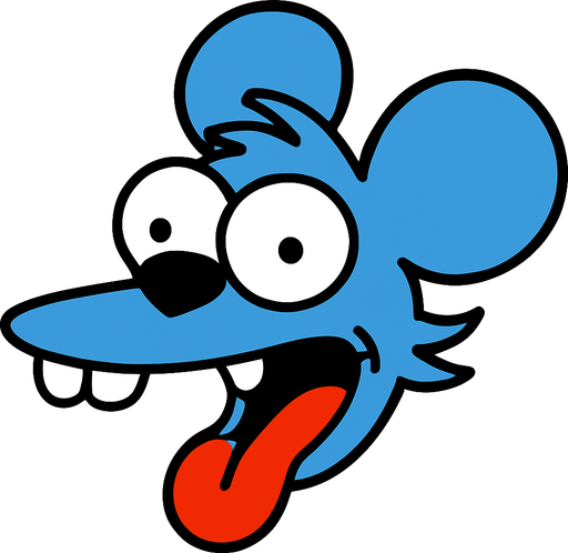 Itchy's head.
In-Game asset.  2d.  High contrast.  No shadows. Simpsons
