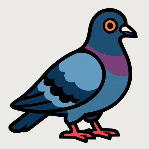 Pidgeon.
In-Game asset.  2d.  High contrast.  No shadows