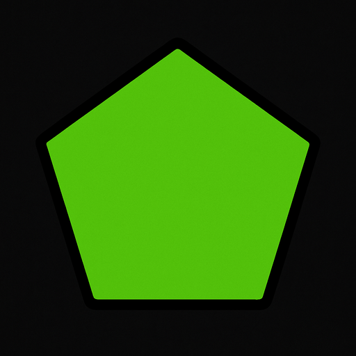 Pentagon, simple, #33cc00.
In-Game asset.  2d.  High contrast.  No shadows