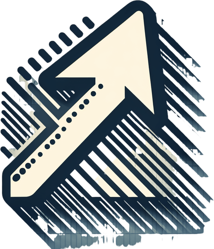 An arrow pointing upwards. Should look like it's pointing to something valuable.
Single Game Texture. In-Game asset. 2d. Blank background. High contrast. No shadows.