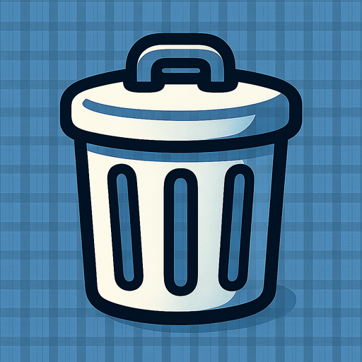 Garbage can icon.
In-Game asset.  2d.  High contrast.  No shadows