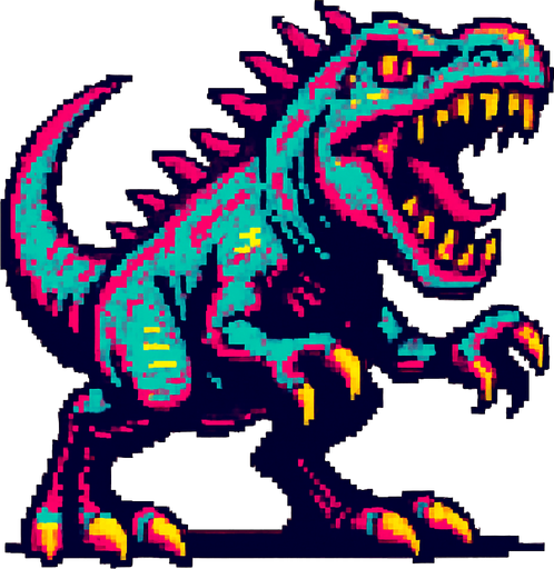 90'lardaki retro oyun dinazoru. vahşi olsun
In-Game asset.  2d.  High contrast.  No shadows