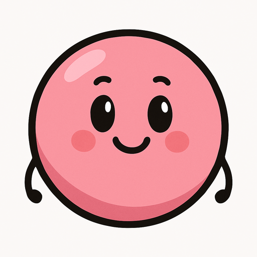 A pink woman ball. No background. Transparent background. Blank background. No shadows. 2d. In-Game asset. flat