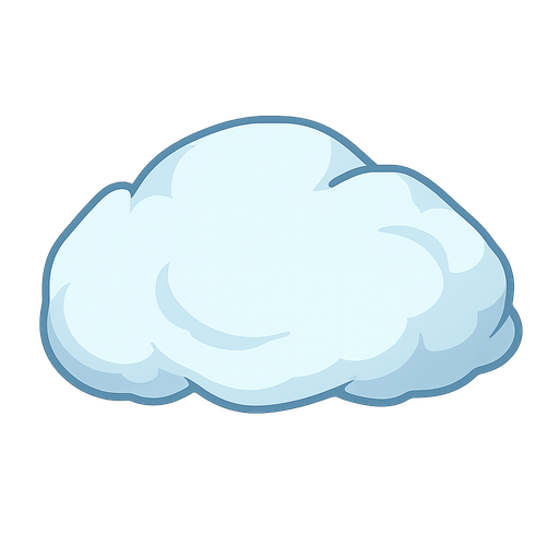 cloud. No background. Transparent background. Blank background. No shadows. 2d. In-Game asset. flat
