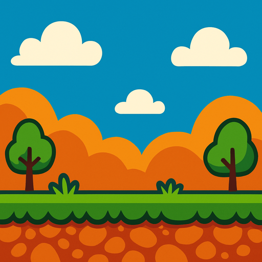 Proportion the background to the screen.
In-Game asset.  2d.  High contrast.  No shadows