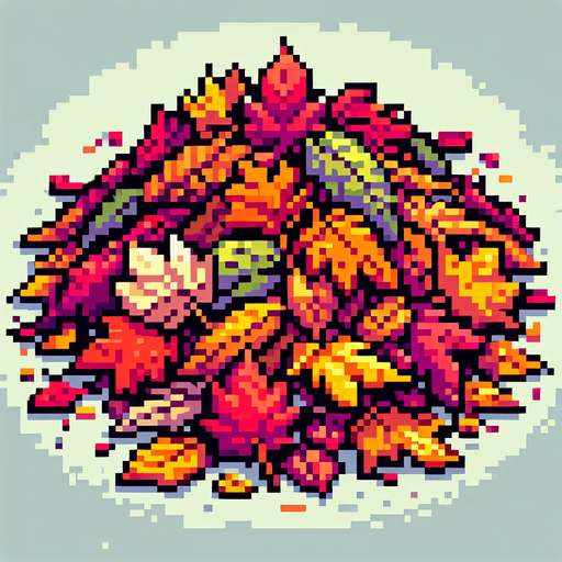 pile of dead leaves.
video game sprite