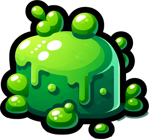 Un slime de planta RPG con estilo suave y simple.
Single Game Texture.  In-Game asset.  2d.  Blank background.  High contrast.  No shadows