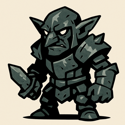 demir goblin.
In-Game asset.  2d.  High contrast.  No shadows