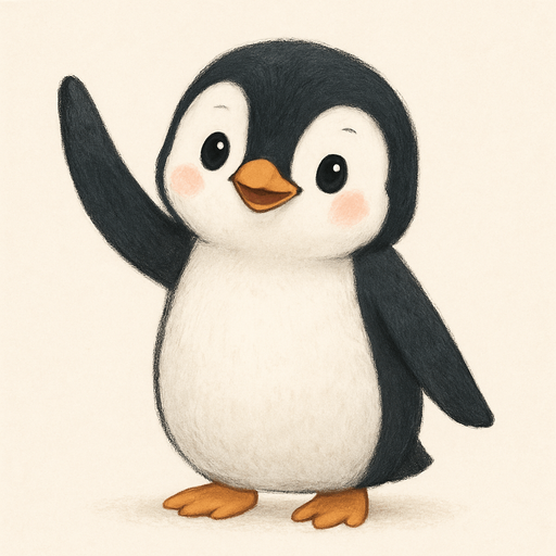 bir penguen çizmeni istiyorum bir eli havada olsun eli biraz uzun olsun çok tatlı bir penguen olsun
