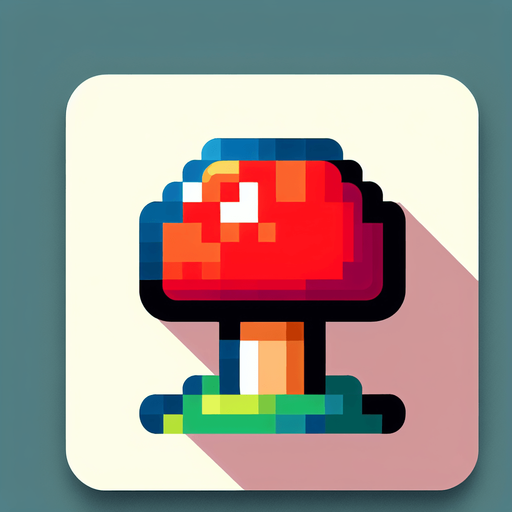 Mario mushroom.
Single Game Texture. In-Game asset. 2d. Blank background. High contrast. No shadows.