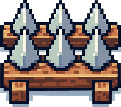 2d pixel art obstacle upview.
In-Game asset.  2d.  High contrast.  No shadows