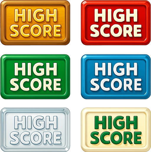Pack of "High score" button of wood, with glass, different colors, transparent, mahjong style
In-Game asset.  High contrast.  No shadows. 3D