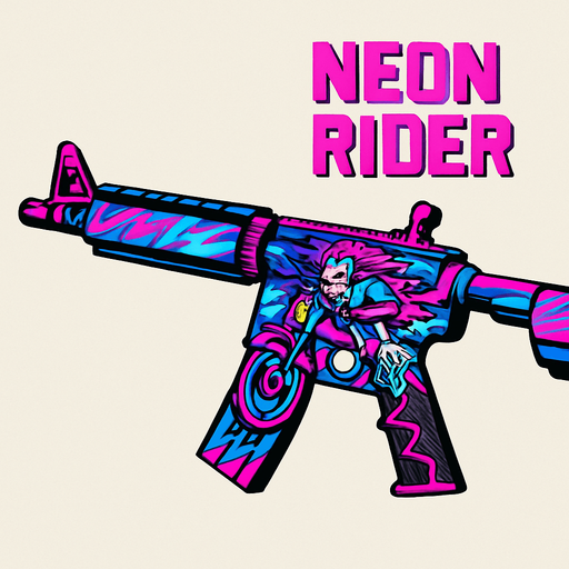 Cs2 neon rider skinini ekle.
In-Game asset.  2d.  High contrast.  No shadows