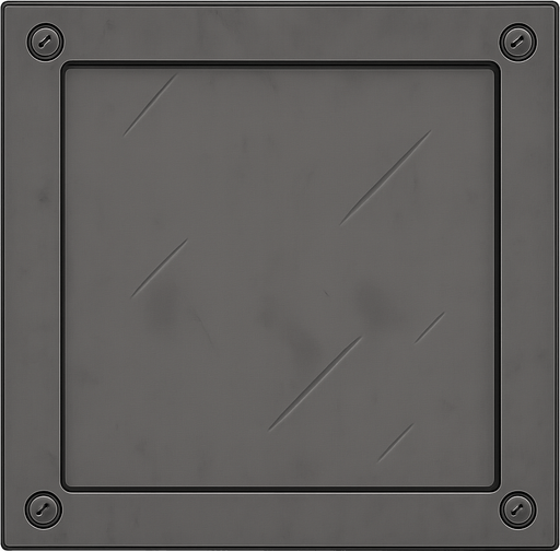 make it as a perfect rectangle, screws on all the corners. no background, transparent background